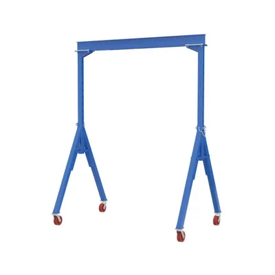 Vestil AHS-8-15-14-VG Steel Adjustable Height Gantry Crane with V-Groove Cast Iron Casters