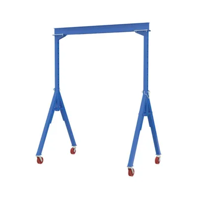 Vestil AHS-8-15-16-VG Steel Adjustable Height Gantry Crane with V-Groove Cast Iron Casters