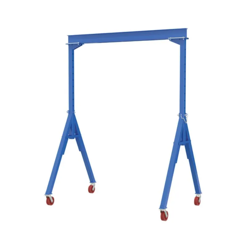 Vestil AHS-8-15-16-VG Steel Adjustable Height Gantry Crane with V-Groove Cast Iron Casters