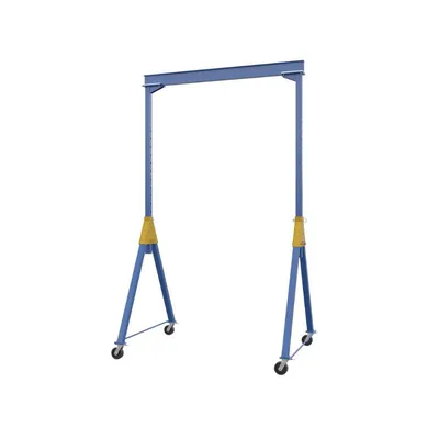 Vestil AHSN-6-10-16 Steel Knock-Down Adjustable Height Gantry Crane with Phenolic Casters