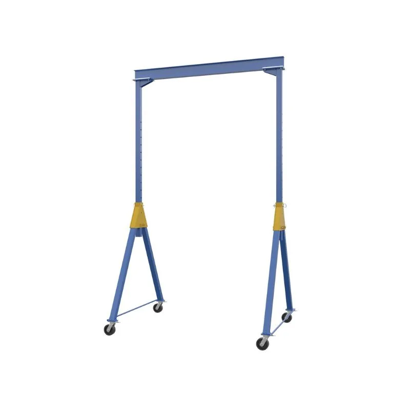 Vestil AHSN-6-10-16 Steel Knock-Down Adjustable Height Gantry Crane with Phenolic Casters