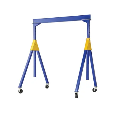 Vestil AHSN-6-15-9 Steel Knock-Down Adjustable Height Gantry Crane with Phenolic Casters