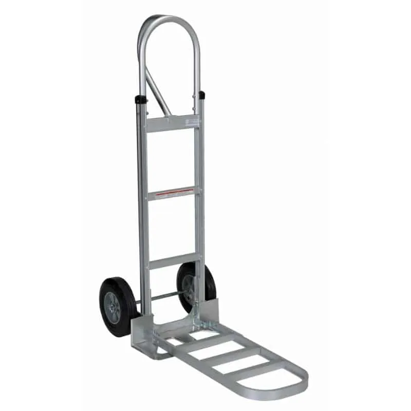 Vestil ALUM-P-HR Aluminum P Handle Hand Truck with Hard Rubber Wheels