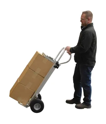 Vestil ALUM-P-TB-UFYL hand truck shown from an alternate angle