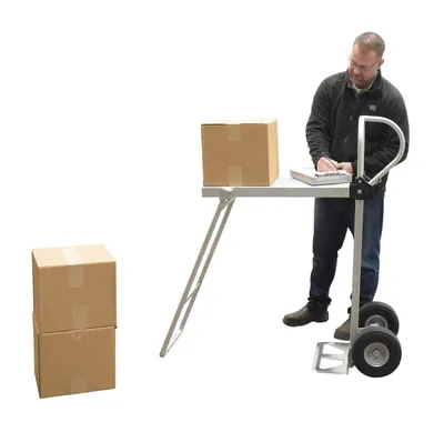 Vestil ALUM-P-TB-UFYL hand truck shown from an alternate angle