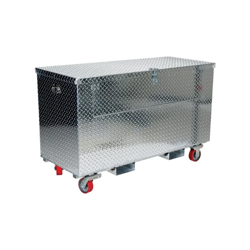 Vestil APTS-3060-CF-FD Aluminum Portable Tool Box with Fold Down Front Door with Casters and Fork Pockets