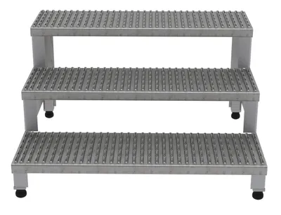 Vestil ASP-36-3-SS step stool shown from an alternate angle