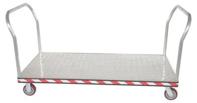 Vestil ATP-C-3672-2HDL Aluminum Heavy Duty Dual Handle Tread Plate Platform Truck 3
