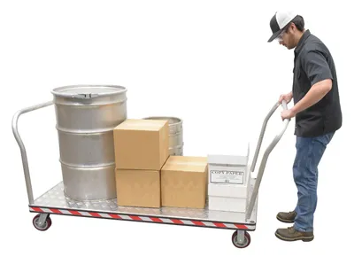 Vestil ATP-C-3672-2HDL Aluminum Heavy Duty Dual Handle Tread Plate Platform Truck 5