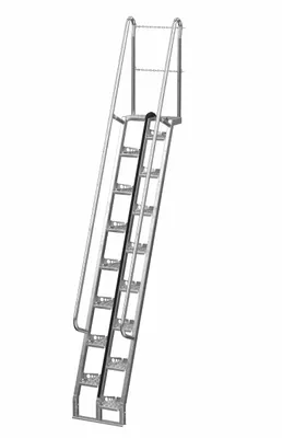 Vestil ATS-10-68-HDG ship ladder shown from an alternate angle