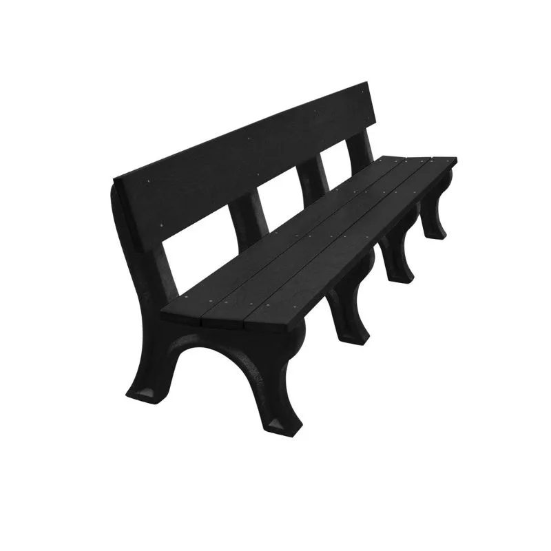 Vestil BEN-PLMB-96-BKBK Recycled Plastic Landmark Backed Bench