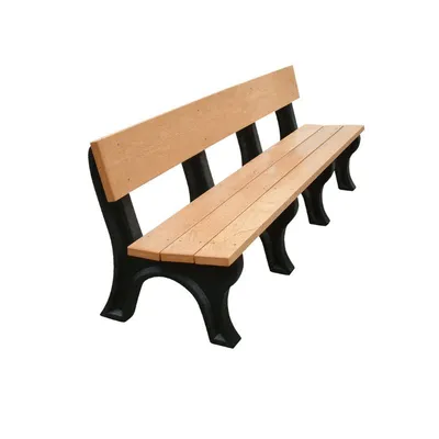 Vestil BEN-PLMB-96-BKCD Recycled Plastic Landmark Backed Bench