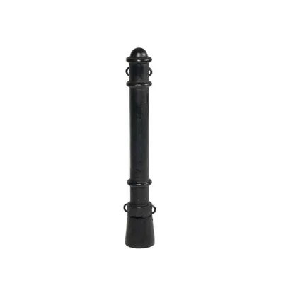 Vestil BOL-OR-40-BK-SM Underground Removable Ornamental Bollard