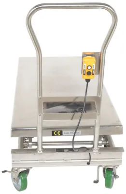 Vestil CART-1000-LD-DC-SS Stainless Steel 12V DC Long Deck Cart 2