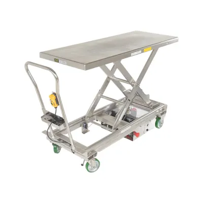 Vestil CART-1000-LD-DC-SS Stainless Steel 12V DC Long Deck Cart