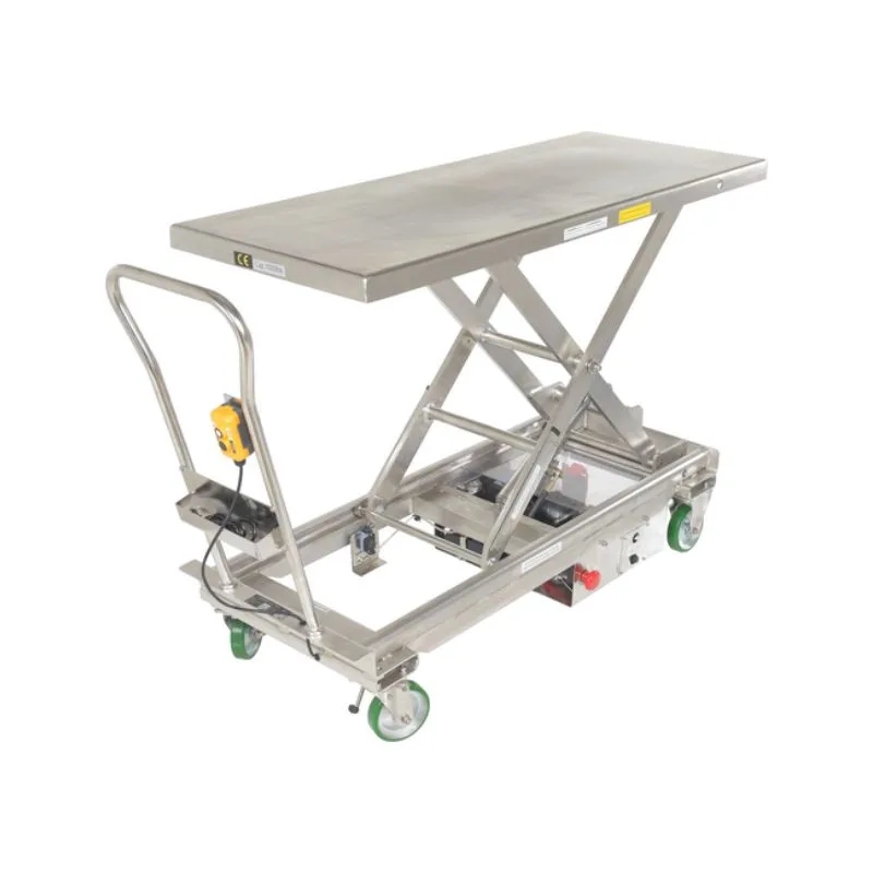 Vestil CART-1000-LD-DC-SS Stainless Steel 12V DC Long Deck Cart