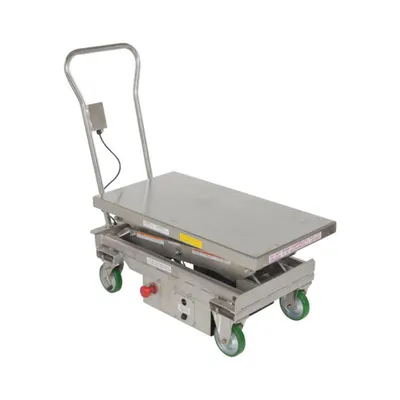 Vestil CART-1000D-DC-SS Stainless Steel 12V DC Double Cart
