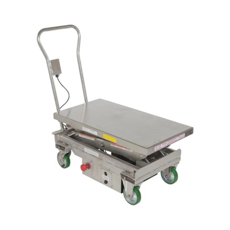 Vestil CART-1000D-DC-SS Stainless Steel 12V DC Double Cart