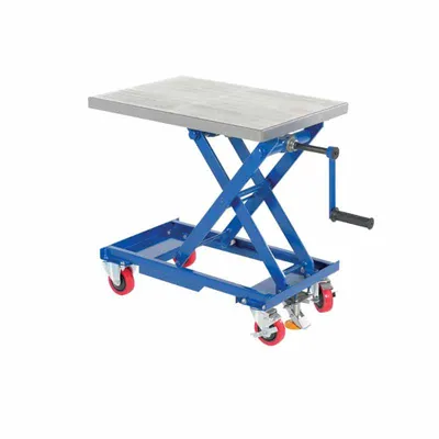 Vestil CART-330-M Steel Mechanical Scissor Cart with Hand Crank