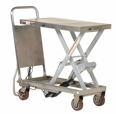 Vestil CART-500-LA-PSS Partially Stainless Steel Linear Actuated Elevating Cart