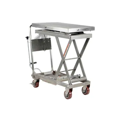 Vestil CART-500-SCL-PSS Partially Stainless Steel Scissor Cart with Scale
