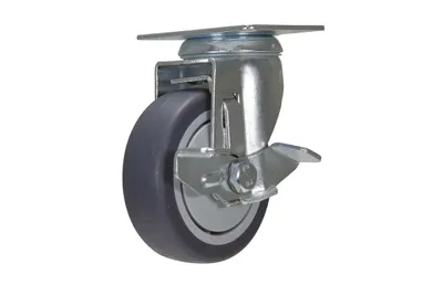 Vestil CST-B28-4X1TPR-SWB Thermoplastic Rubber Swivel With Brake Caster