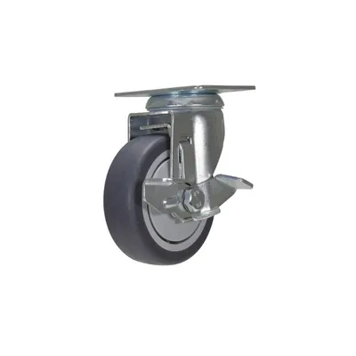 Vestil CST-B28-4X1TPR-SWB Thermoplastic Rubber Swivel With Brake Caster