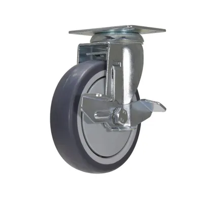 Vestil CST-B28-5X1TPR-SWB Thermoplastic Rubber Swivel With Brake Caster