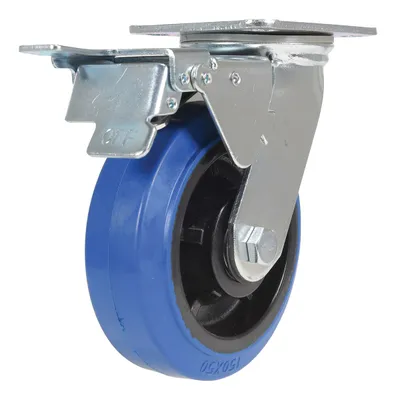 Vestil CST-BB-6X2ER-SWTB Elastic Rubber Swivel With Total Brake Caster
