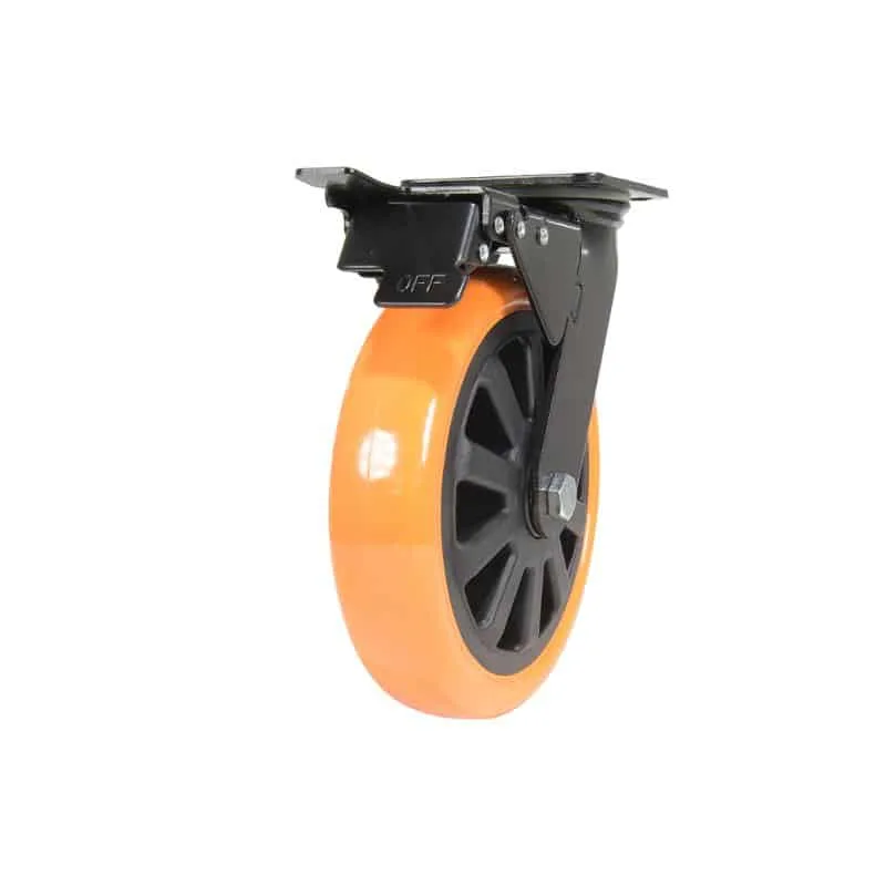 Vestil CST-BN-8X2PUP-SWTB Polyurethane Swivel With Total Brake Caster