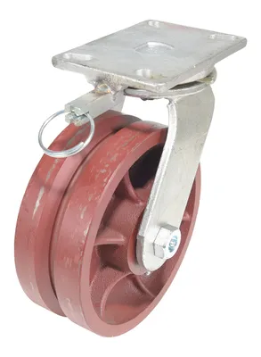 Vestil CST-CI-VG-8X3-S-4L Ductile Steel V-Groove Swivel