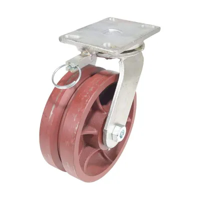 Vestil CST-CI-VG-8X3-S-4L Ductile Steel V-Groove Swivel