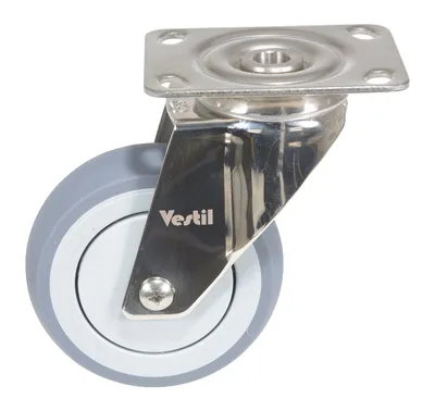 Vestil CST-E-SS-4X1TPR-S Thermoplastic Rubber Swivel Caster 3