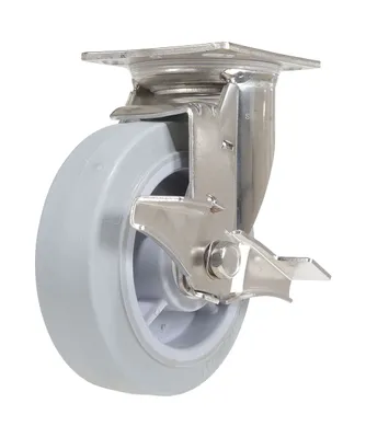 Vestil CST-E-SS-6X2TPR-SWB Thermoplastic Rubber Swivel With Brake Caster