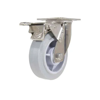 Vestil CST-E-SS-6X2TPR-SWTB Thermoplastic Rubber Swivel With Total Brake Caster