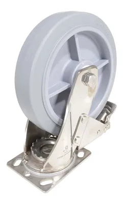 Vestil CST-E-SS-8X2TPR-SWTB caster wheel shown from an alternate angle