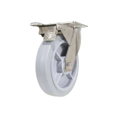 Vestil CST-E-SS-8X2TPR-SWTB Thermoplastic Rubber Swivel With Total Brake Caster