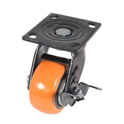 Vestil CST-E6-4X2PUP-SWB Polyurethane Swivel With Brake Caster