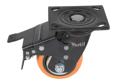Vestil CST-E6-4X2PUP-SWTB Polyurethane Swivel With Total Brake Caster 3
