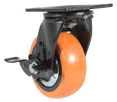 Vestil CST-E6-5X2PUP-SWB Polyurethane Swivel With Brake Caster 2