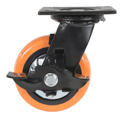 Vestil CST-E6-5X2PUP-SWB Polyurethane Swivel With Brake Caster 3