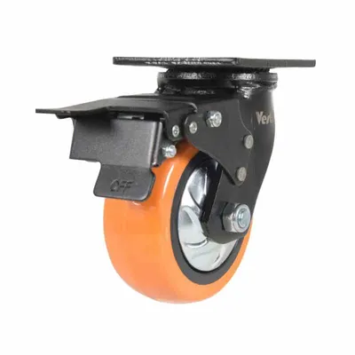 Vestil CST-E6-5X2PUP-SWTB Polyurethane Swivel With Total Brake Caster