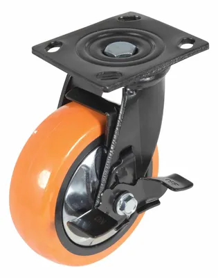 Vestil CST-E6-6X2PUP-SWB Polyurethane Swivel With Brake Caster