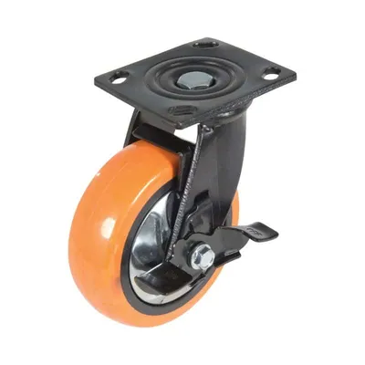 Vestil CST-E6-6X2PUP-SWB Polyurethane Swivel With Brake Caster
