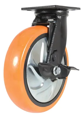 Vestil CST-E6-8X2PUP-SWB Polyurethane Swivel With Brake Caster