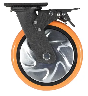 Vestil CST-E6-8X2PUP-SWTB Polyurethane Swivel With Total Brake Caster 3