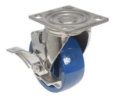 Vestil CST-F-SS-5X2SP-SWB Solid Polyurethane Swivel With Brake Caster 2