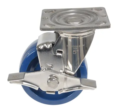 Vestil CST-F-SS-5X2SP-SWB Solid Polyurethane Swivel With Brake Caster 3