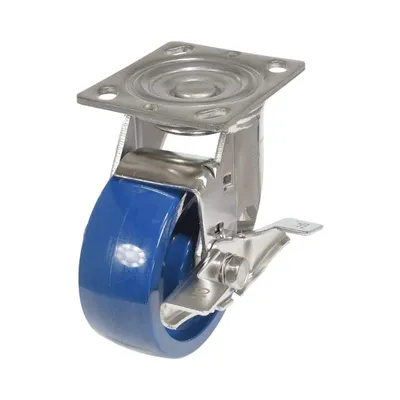 Vestil CST-F-SS-5X2SP-SWB Solid Polyurethane Swivel With Brake Caster