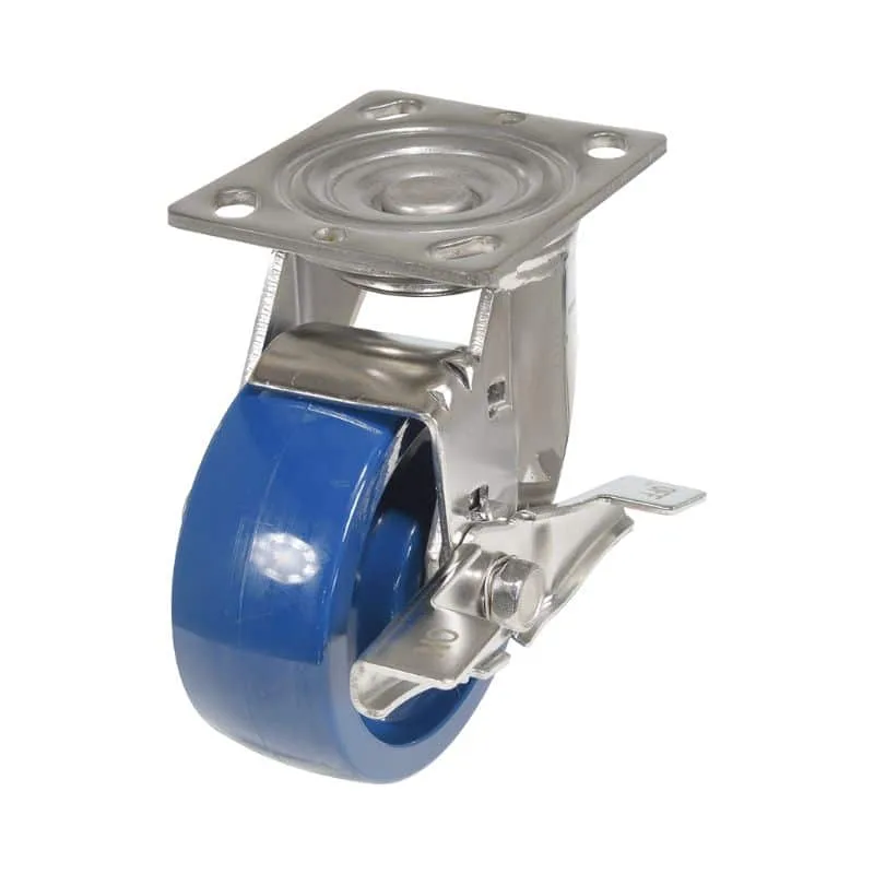 Vestil CST-F-SS-5X2SP-SWB Solid Polyurethane Swivel With Brake Caster
